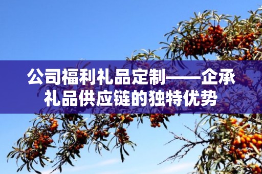 公司福利礼品定制——企承礼品供应链的独特优势